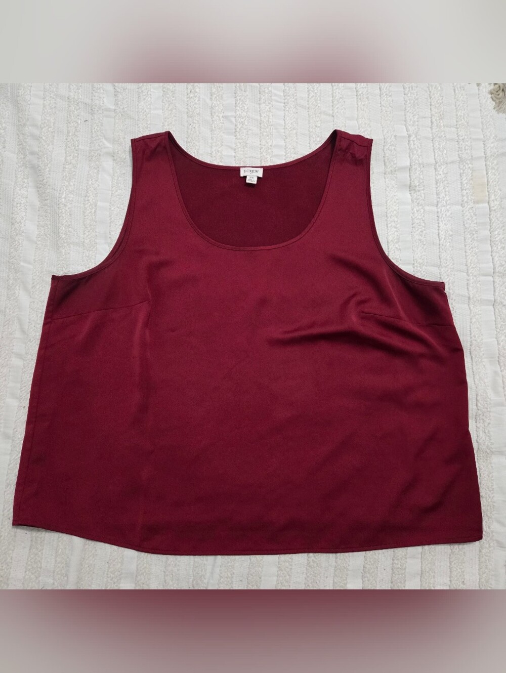 J. Crew - Satin Scoop Neck Tank Top - Burgundy